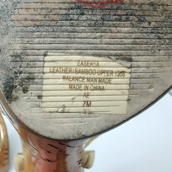 Enzo Angiolini Heels 7 Cork Summer Tan Gold - Picture 9 of 12